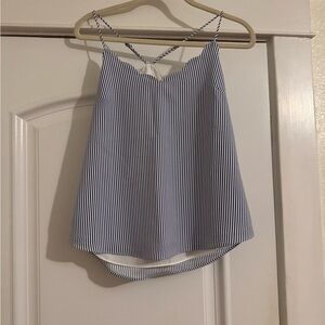 J. Crew Navy and White Striped Camisole
